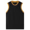 Mens Plain Basketball Jersey Gym Sports Basic Blank Sleeveless T Shirt Vest Tops - Black w Yellow