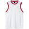 Mens Plain Basketball Jersey Gym Sports Basic Blank Sleeveless T Shirt Vest Tops - White w Red