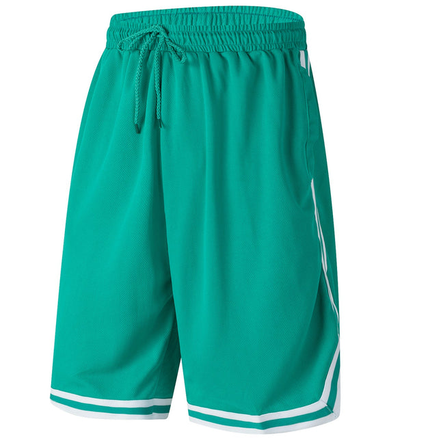 Mens Striped Basketball Shorts Quick Dry Running Sports Team Athletic Gym Jersey - Green