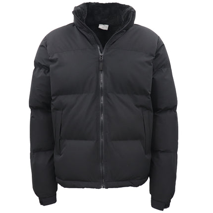 Black Thick Puffer Jacket for Men - Fur Lined Heavy Puffy Winter Coat