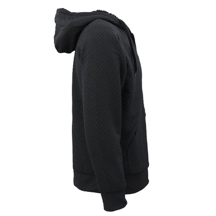 Dark Grey Sherpa Fur Jacket - Fleece Lined Winter Hoodie Coat for Men