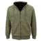 Dark Olive Jacquard Sherpa Hoodie Full Zip Fleece Jacket Coat For Men
