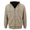 Khaki Sherpa Lined Men's Winter Jacket Coat - Full Zip Jacquard Hoodie