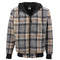 Men's Thick Sherpa Fur Lined Plaid Hoodie Shirt Jacket Zip Hooded Coat Sweater - Black & Yellow