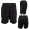 Unisex Mens Basketball Gym Swim Active Shorts Sports Drawstring Pants Zip Pocket - Black