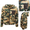 Men's Polar Fleece Jacket w Contrast Pocket Camouflage Teddy Coat Hooded Jumper - Camo Green