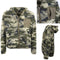 Men's Polar Fleece Jacket w Contrast Pocket Camouflage Teddy Coat Hooded Jumper - Camo Olive