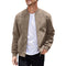 Varsity Bomber Flight Jacket For Men Windbreaker Zip Coat - Brown