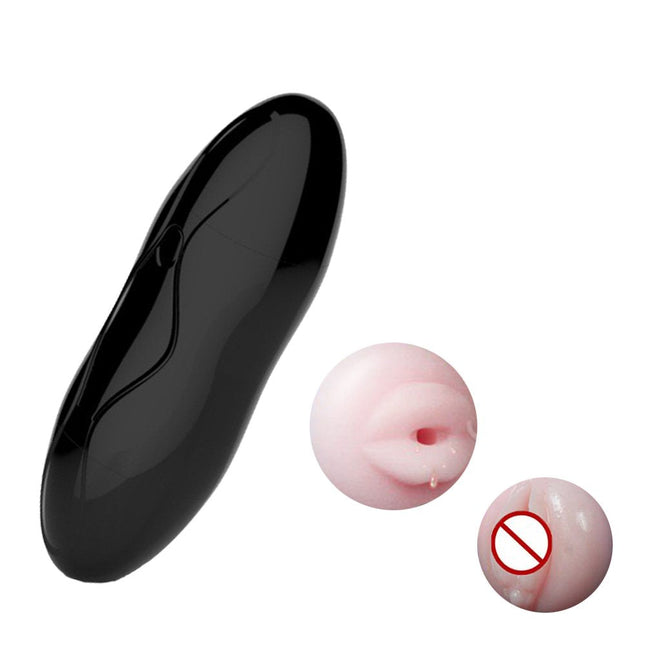 Men's Vibration Masturbation Cup Mouth Oral Pussy Vagina 2in1 Pocket Masturbator - Zmart Australia