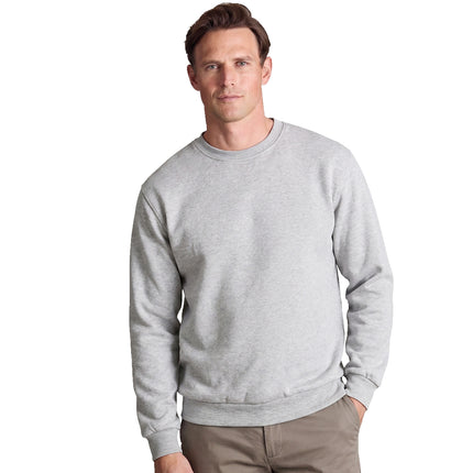 Unisex Plain Pullover Fleece Jumper - Light Grey