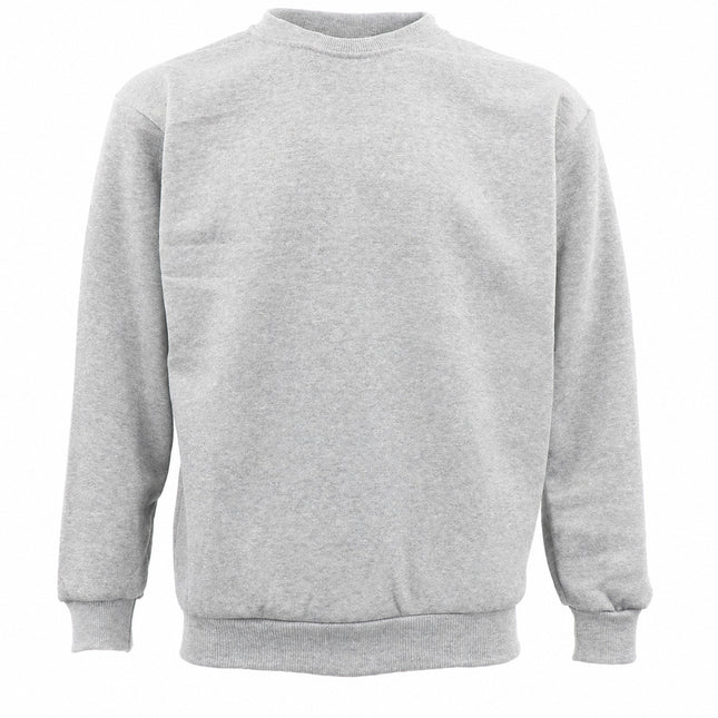 Unisex Plain Pullover Fleece Jumper - Light Grey