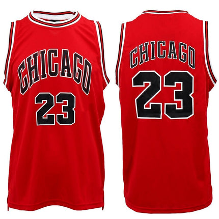 New Men's Basketball Jersey Sports T Shirt Tee Vest Tops Gym Chicago Los Angeles - Red - Chicago 23