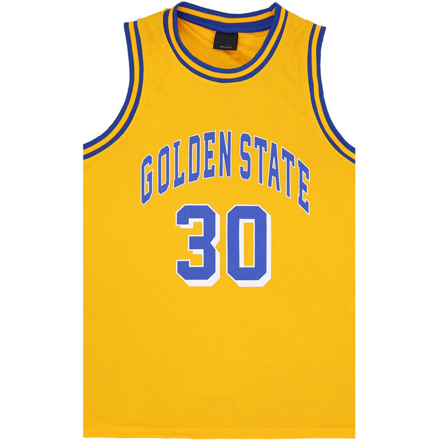 New Men's Basketball Jersey Sports T Shirt Tee Vest Tops Gym Chicago Los Angeles - Yellow - Golden State 30