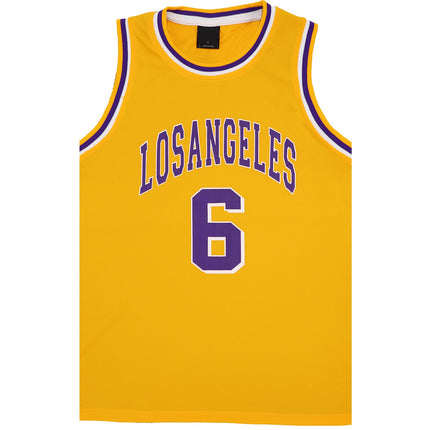 Kid's Basketball Jersey Tank Boys Sports T Shirt Tee Singlet Tops Los Angeles - Yellow - Los Angeles 6