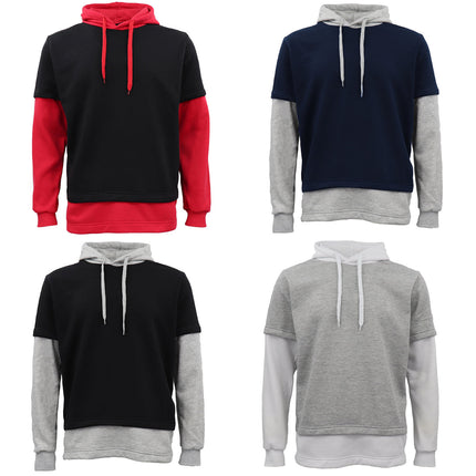 new-mens-fleece-2-in-1-two-tone-hoodie-pullover-jumper-casual-jacket-sweatshirt