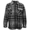 New Mens Long Sleeve Flannelette Shirt Premium Check Flannel Polar Fleece Jacket - Black