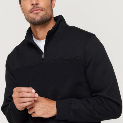 new-men's-unisex-adult-half-zip-fleece-jumper-pullover-stand-collar-jacket-shirt