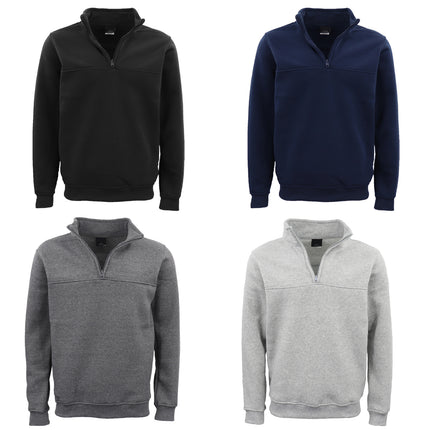 new-men's-unisex-adult-half-zip-fleece-jumper-pullover-stand-collar-jacket-shirt