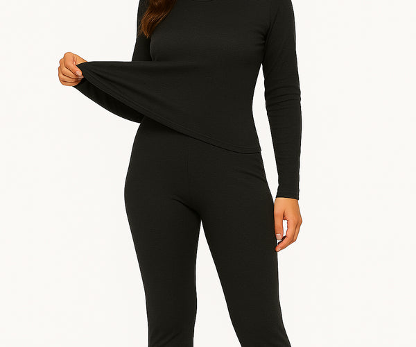 New Women's Merino Wool Thermal 2PCS Set Top Pants Leggings