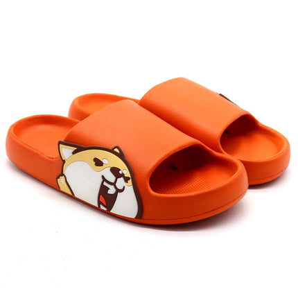 Pillow Slides Sandals Anti-Slip Ultra Soft Slippers Shoes Cute Shiba Inu Cloud - Orange