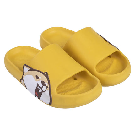 Pillow Slides Sandals Anti-Slip Ultra Soft Slippers Shoes Cute Shiba Inu Cloud - Yellow