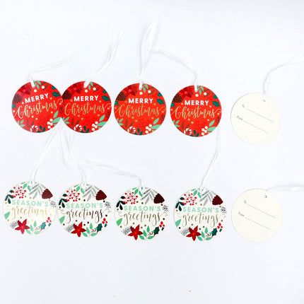10x Christmas Hanging Gift Tags w String Xmas Paper Labels Home Party Decoration - Zmart Australia