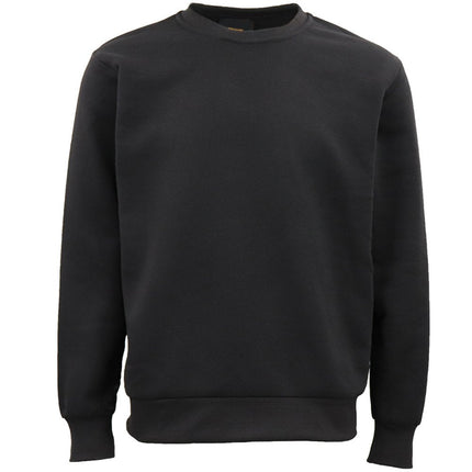 Unisex Men's Plain Pullover Fleece Jumper Long Sleeve Crew Neck Sweater Jacket - Black