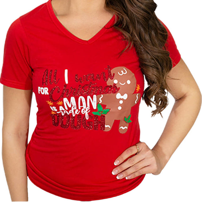 womens-100-cotton-christmas-t-shirts-adults-ladies-v-nect-casual-tee-decoration