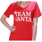 Womens 100% Cotton Christmas T Shirts Adults Ladies V-Neck Casual Tee Decoration - Team Santa