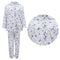 Women's 100% Cotton 2PCS Set Long Sleeve Nightie Sleepwear PJ Pajamas Pyjamas - Blue