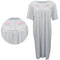 Women's 100% Cotton Short Sleeves Nightie Night Gown Pajamas PJs Sleepwear Dress - Blue