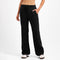 Women's Black Wide Leg Fleece Joggers Sweat Track Pants Trousers