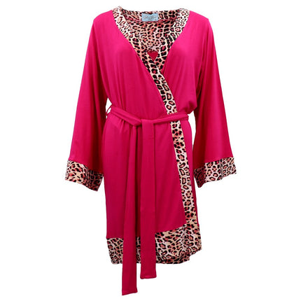 womens-fashion-leopard-pajamas-pj-dress-gown-sleepwear-nightie-bath-robe-satin