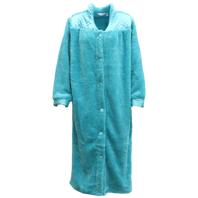 womens-ladies-supersoft-button-up-dressing-gown-bath-robe-w-quilted-panel-warm