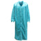 Women's Ladies Supersoft Button Up Dressing Gown Bath Robe w Quilted Panel Warm - Cyan