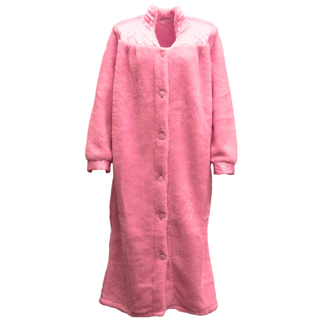 womens-ladies-supersoft-button-up-dressing-gown-bath-robe-w-quilted-panel-warm
