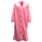 Women's Ladies Supersoft Button Up Dressing Gown Bath Robe w Quilted Panel Warm - Light Pink