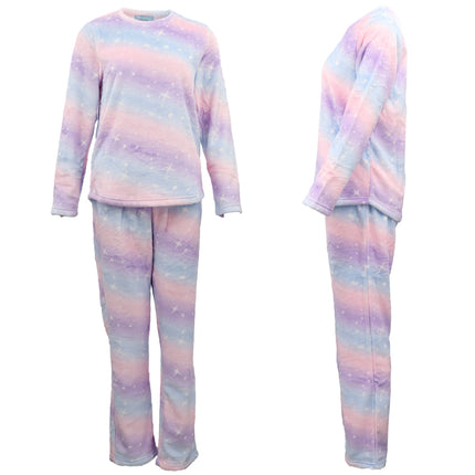 womens-supersoft-2pcs-plush-fleece-pyjama-pajamas-set-top-pants-winter-sleepwear