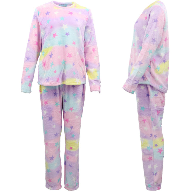 womens-supersoft-2pcs-plush-fleece-pyjama-pajamas-set-top-pants-winter-sleepwear