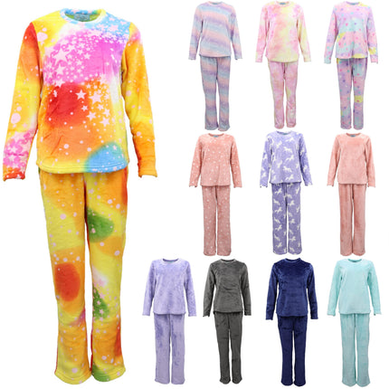 womens-supersoft-2pcs-plush-fleece-pyjama-pajamas-set-top-pants-winter-sleepwear