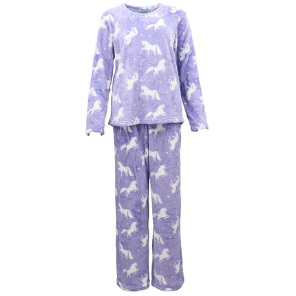womens-supersoft-2pcs-plush-fleece-pyjama-pajamas-set-top-pants-winter-sleepwear