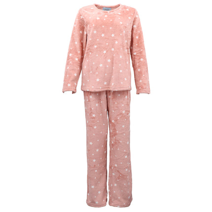 womens-supersoft-2pcs-plush-fleece-pyjama-pajamas-set-top-pants-winter-sleepwear