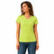 Women's V Neck Cotton Plain Basic Stretch T-Shirt Tops - Fluro Green