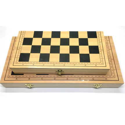 Wooden Foldable Large Magnetic Chess Set Portable Chessboard Family Game Gift - Zmart Australia